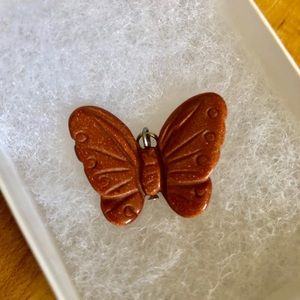 🦋 Butterfly Gold Stone Pendant